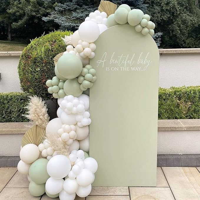 120pcs Sage Green Balloons, 18 12 10 5 inch Sage Balloons Different Sizes Sage Green Balloon Arch Kit for Wedding Bridal Baby Shower Birthday Party Decorations