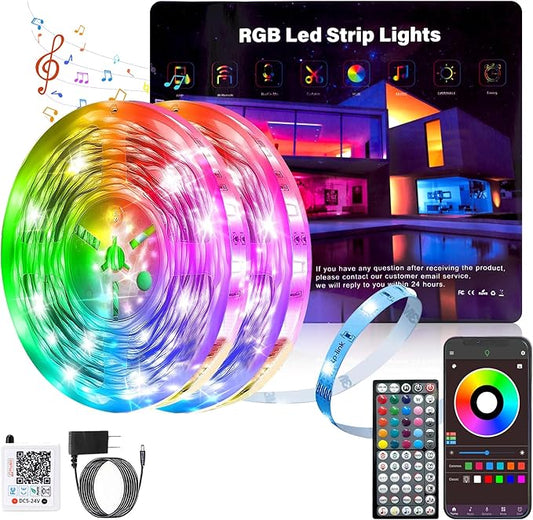 Ledagic Led Lights for Bedroom 190ft Color Changing RGB Led Strip Lights, DIY Music Sync Led Light Strip with Remote and App Control, Dimmable Led Lights for Room Party Home Cool Things (2 * 95ft)