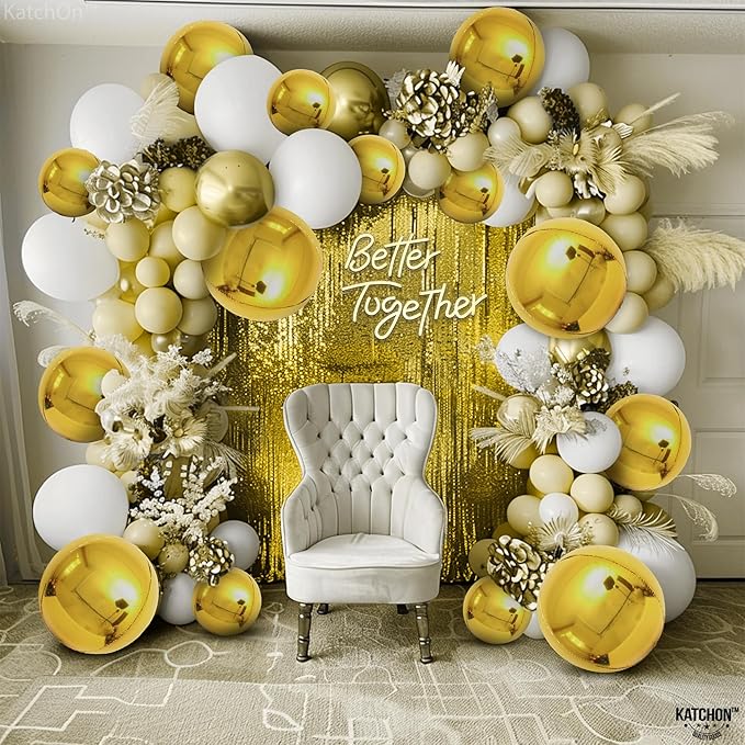 KatchOn, Large Gold Balloons - 22 Inch, Pack of 14 | Gold Foil Balloons for Gold Party Decorations | Metallic Graduation Balloon for Graduation Decorations 2026 | Wedding Decor, Anniversary Decor