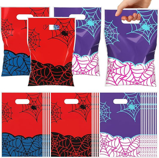 Eccliy 30 Pcs Spider Goodie Bags Cartoon Spider Wed Party Candy Gift Bags for Theme Birthday Party Supplies