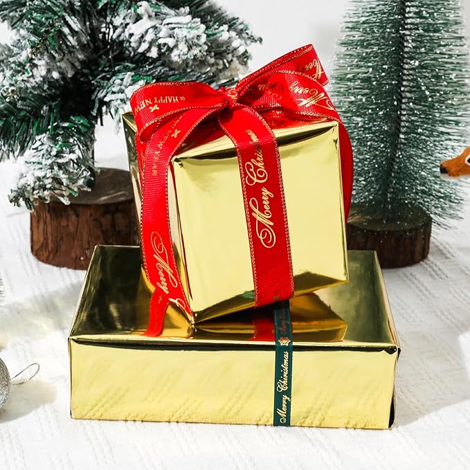 NESCCI Golden Metallic Wrapping Paper, Solid Color Paper,Gift Wrapping Paper,Perfect for Wedding,Valentine's Day,Birthday, Christmas,Baby Shower,DIY Bouquet (17 Inches X 32.8 Feet)