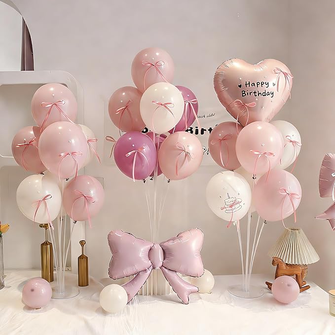4 Sets Balloon Stand Kits Balloon Stands for Table Floor Balloon Holders for Party Decor Birthday Gender Reveal Baby Shower Engagement Graduation Wedding Centerpiece Table Decorations