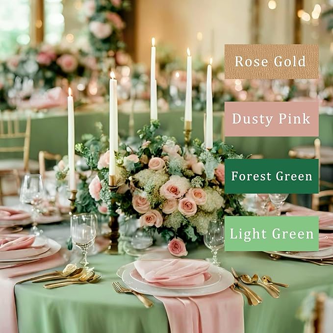 8 Rolls Crepe Paper Streamers, Rose Gold and Green Streamers Party Decorations for Birthday Baby Shower Wedding Bachelorette Party Bridal Shower Engagement Woodland Safari Spring