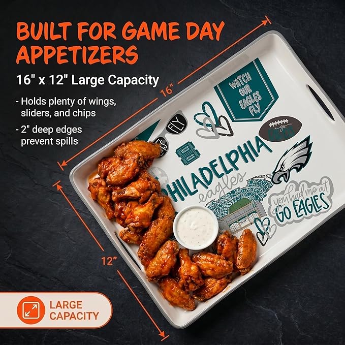 NFL Loco Fan Large Serving Tray w/Handles