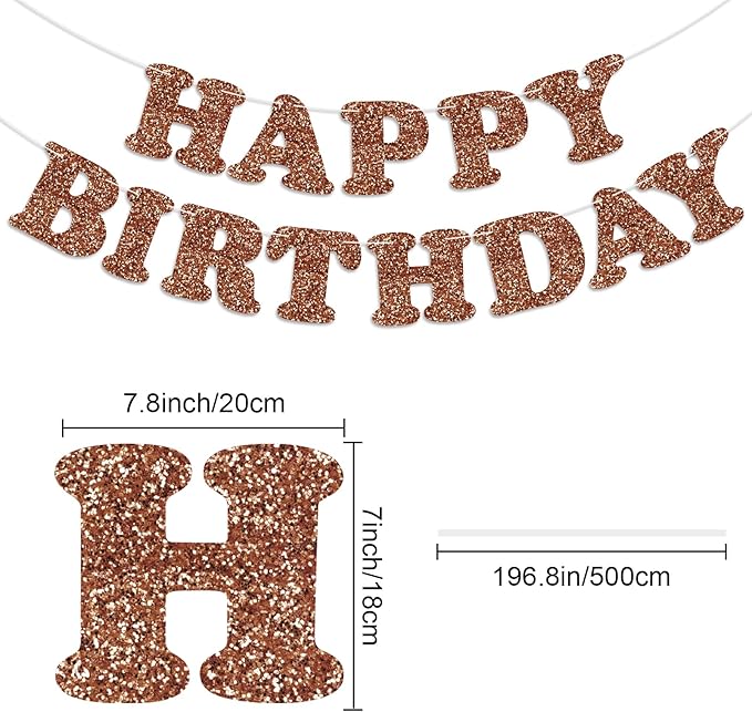Brown Happy Birthday Banner Birthday Party Decorations Happy Birthday Banner Bunting Garland Sign for Kids Boys Girls Adults Birthday Baby Shower Celebration Party Backdrops Supplies