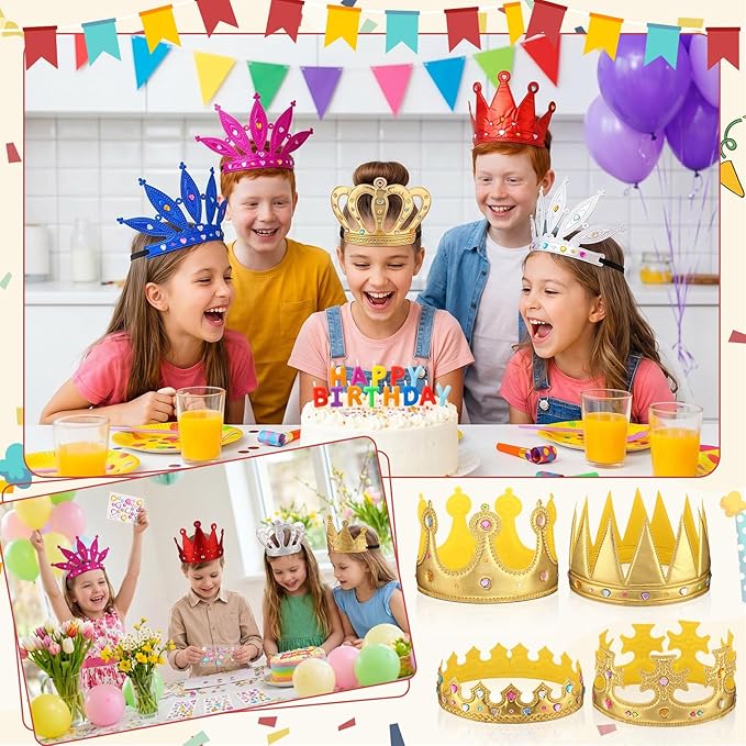 Yaomiao 66 Pieces Foam Princess Tiaras Kids DIY Crowns Party Favors Craft Crystal Diamond Sticker Making Your Own Tiara (Classic Style)