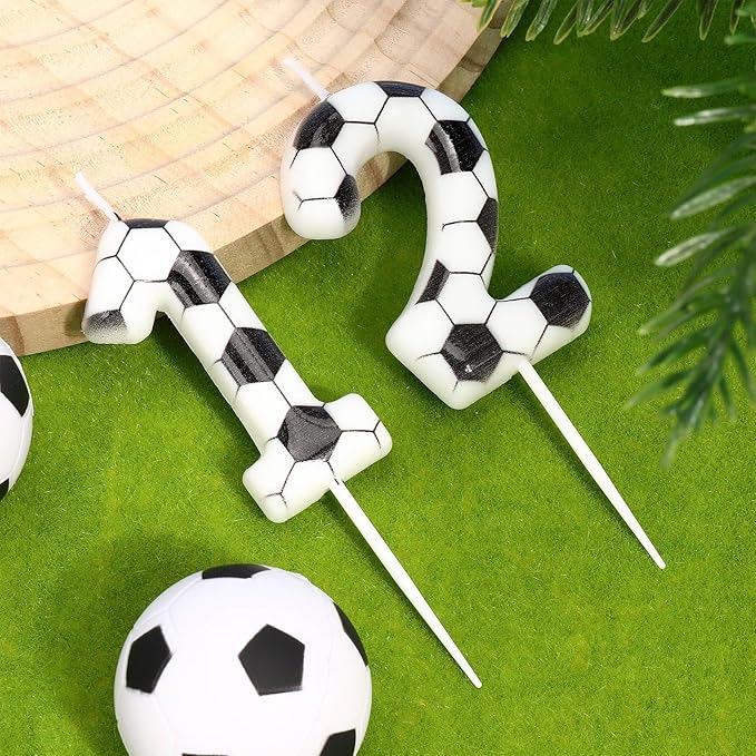 Soccer Number 12 Birthday Candle, 12th Birthday Candle Sport-Theme Cake Topper, Soccer Theme Party Decorations for Boys Girls, Party Supplies Birthday Gifts