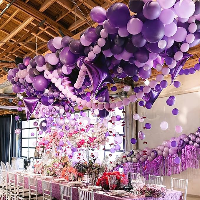 PartyWoo Lavender Balloons 99pcs Different Sizes Pack of 36 18 12 10 5 Inch Light Pastel Purple Lilac Balloon Arch Kit for Baby Shower Bachelorette Fairy Birthday Princess Party Decorations Purple-Q10