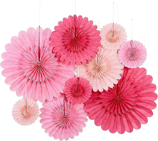 Paper Jazz Hot Pink Paper Flower Birthday Decoration, Large Paper Fans Party Decoration,Giant Decorations Valentines Day Decorations for Birthday Baby Shower Graduation Galentine's Day.