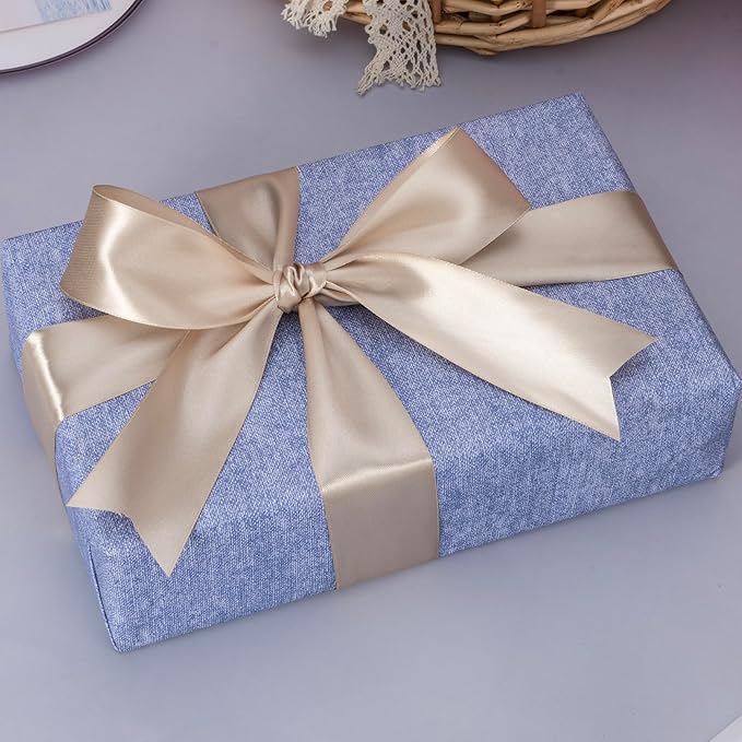 YASEO 1 1/2 Inch Linen Beige Solid Satin Ribbon, 50 Yards Craft Fabric Ribbon for Gift Wrapping Floral Bouquets Wedding Party Decoration