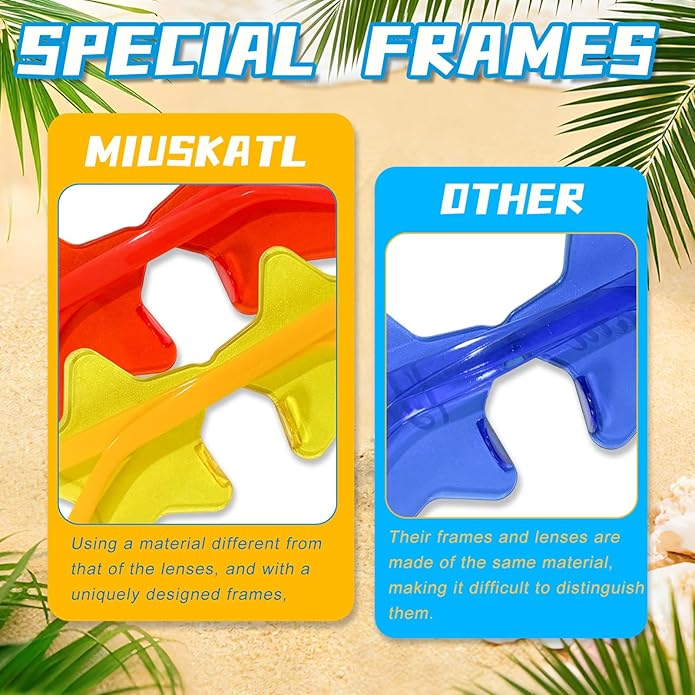 9 Pack Star Sunglasses, Colorful Rimless Star Shaped Glasses, Unisex Party Favors Supplies for Beach, Pool, Outdoors