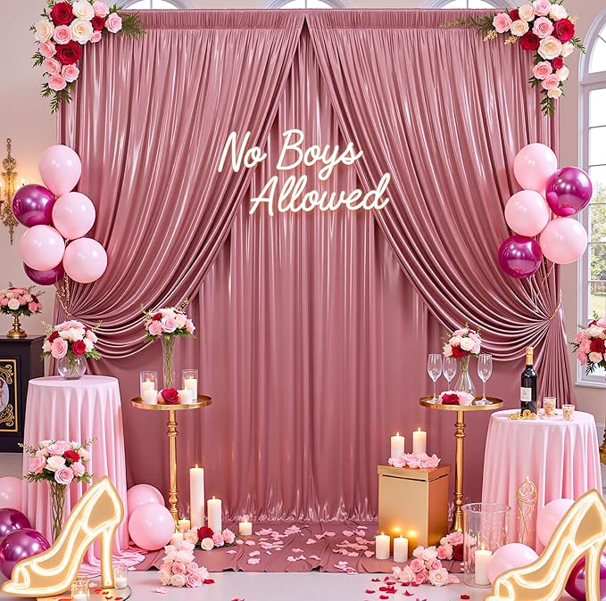 30ftx10ft Rose Gold Sequin Backdrop Curtain for Parties, Wrinkle Free Thick Glitter Sparkle Photo Backdrop Drapes 6 Panels 5x10FT Shimmer Back Drop Cloth for Wedding Birthday Photography Background