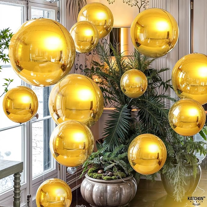 KatchOn, Large Gold Balloons - 22 Inch, Pack of 14 | Gold Foil Balloons for Gold Party Decorations | Metallic Graduation Balloon for Graduation Decorations 2026 | Wedding Decor, Anniversary Decor