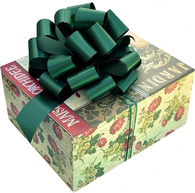 Large Hunter Green Pull Bows - 9" Wide, Set of 6, St. Patrick's Day, St.Paddy's Day, Gift Wrapping, Wreaths, Bows, Present