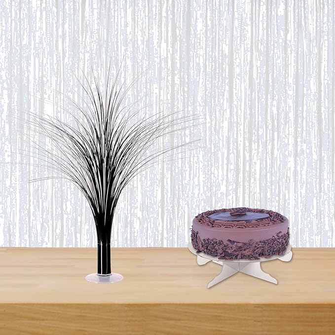 Beistle 2-Pack Metallic Spray Centerpiece, Sleek Black Decoration for New Years, Awards Night, & Birthday Parties, Table Decor for Special Events, 19”