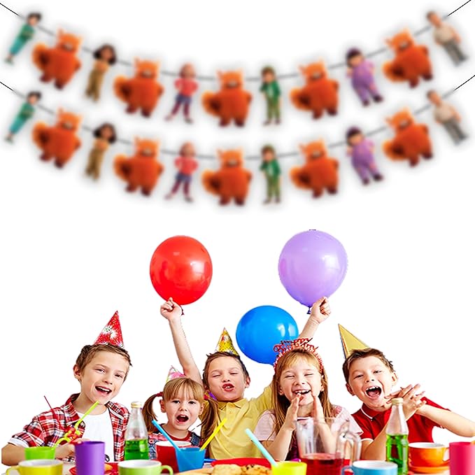 Trning Red Garland Decoration – Storybook Inspired Red Theme Hanging Garland for Birthday Celebration Setup, Wall and Backdrop Display, Party Room Styling, Photo Area Decoration.
