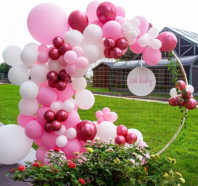 Pink Balloons 110Pcs, 5 Inch Small Pink Latex Party Balloons, Mini Thick Pink Balloons for Birthday Wedding Baby Shower Decorations.