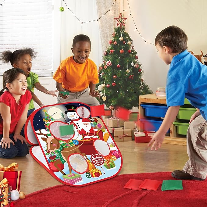 Christmas Bean Bag Toss Games for Kids Adults, Christmas Party Games for Families Outdoor Indoor Holiday Dart Board for Kids Carnival Games Toys Christ mas Party Favors Gifts for Boys Girls Yard Games