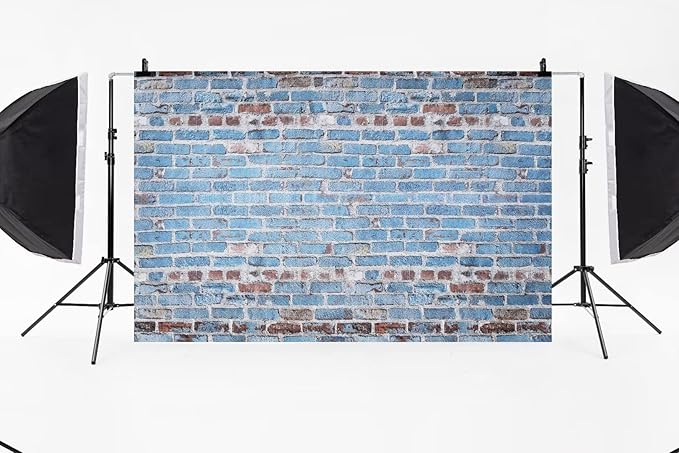 Kate 10x6.5ft Brick Wall Backdrop for Photography Blue Brick Photo Background Birthday Party Decoration