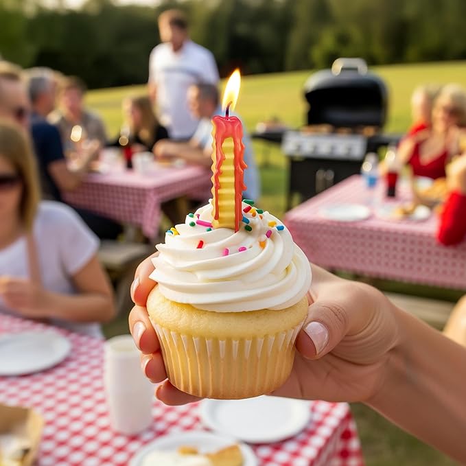 Genuine Fred HOT and Crispy French Fry Party Candles, Set of 6, Ketchup Drip Melting Effect, Fun Birthday Cake Toppers and Food-Themed Celebration Decor