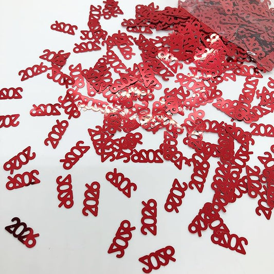 Confetti Year 2026 Red - 4 Half Oz Bags (2 oz) #7345 Q02