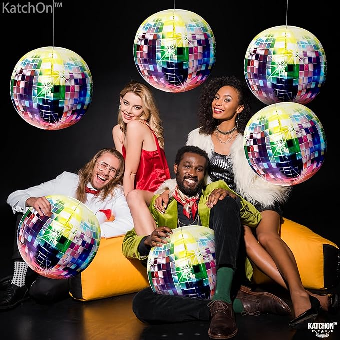 KatchOn, Large Disco Ball Balloons - 22 Inch, Pack of 6 | Disco Balloons for 80's Party Decorations Bachelorette Decorations 90's Theme 70's Theme Party Decor Disco Party Decor Prom Decorations 2026