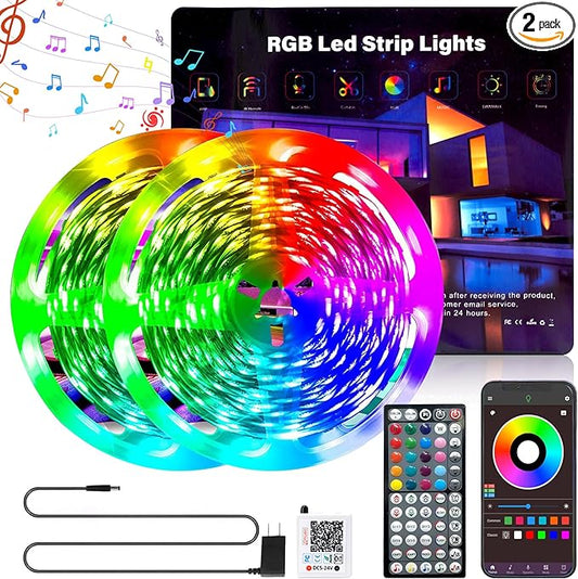 Ledagic Led Lights for Bedroom 150ft Color Changing RGB Led Strip Lights Music Sync, DIY Led Light Strip with Remote and App Control, Dimmable Led Lights for Room Party Home Decor Cool Things (2*75ft)