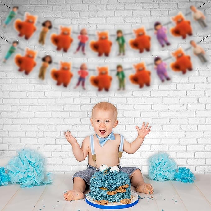 Trning Red Garland Decoration – Storybook Inspired Red Theme Hanging Garland for Birthday Celebration Setup, Wall and Backdrop Display, Party Room Styling, Photo Area Decoration.