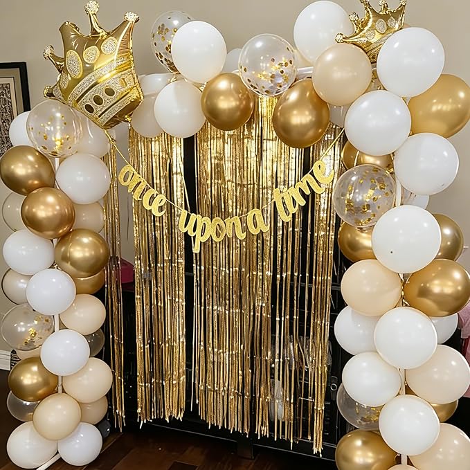 White and Gold Confetti Balloons - 50pcs 12 Inch Metallic Champagne Gold Matte Sand Beige White Latex Balloons for Birthday Graduation Wedding Gender Reveal Party Decorations