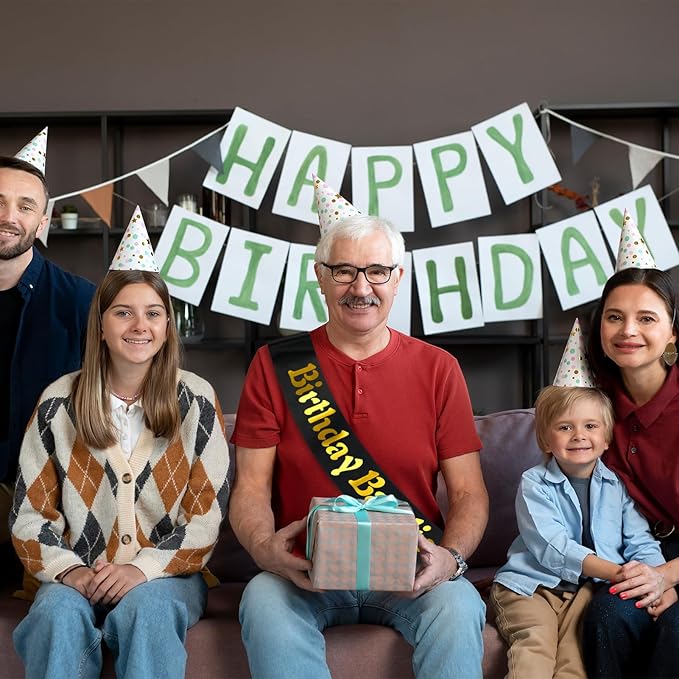 Birthday Baddie Sash with Gold Foil, Black Funny Birthday Sash for Women and Men Official Teenager Sweet 16, 18th 21st 30th 40th 50th or Any Other Bday Party Decorations, Gifts