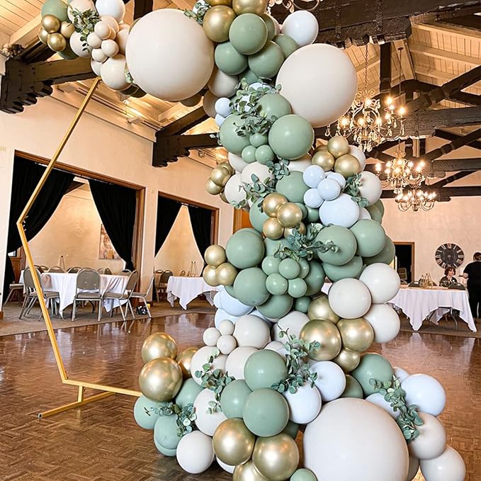Voircoloria 105pcs Sage Green Balloons 12inch Olive Green Balloons for Birthday Graduation Baby Shower Wedding Anniversary New Year Party Decorations
