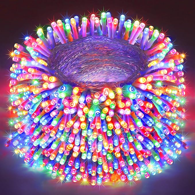 FLVOECN 410Ft 1200LED Christmas Lights Outdoor Decorations 12 Modes & Memory Timer Christmas Lights with Remote Plug in Waterproof Fairy String Lights for Xmas Wedding Party Holiday Decor（Multicolor）
