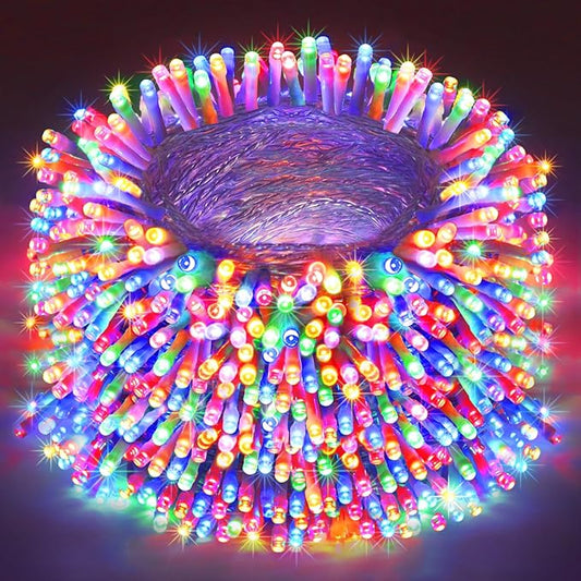 FLVOECN 410Ft 1200LED Christmas Lights Outdoor Decorations 12 Modes & Memory Timer Christmas Lights with Remote Plug in Waterproof Fairy String Lights for Xmas Wedding Party Holiday Decor（Multicolor）