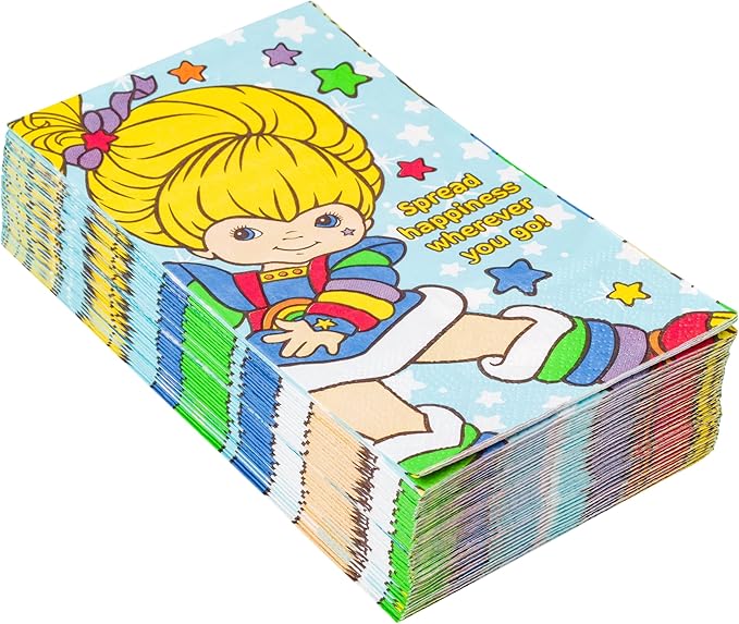Silver Buffalo Rainbow Brite Spread Happiness Wherever You Go 32 Pack Party Paper Napkins