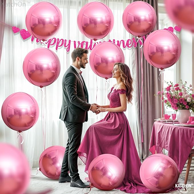 KatchOn, Pink Balloons - 22 Inch, Pack of 12 | Metallic Pink Balloons, Foil Balloon for Pink Party Decorations, Mothers Day Decorations Mothers Day Balloons Bridal Shower, Gender Reveal Birthday Party