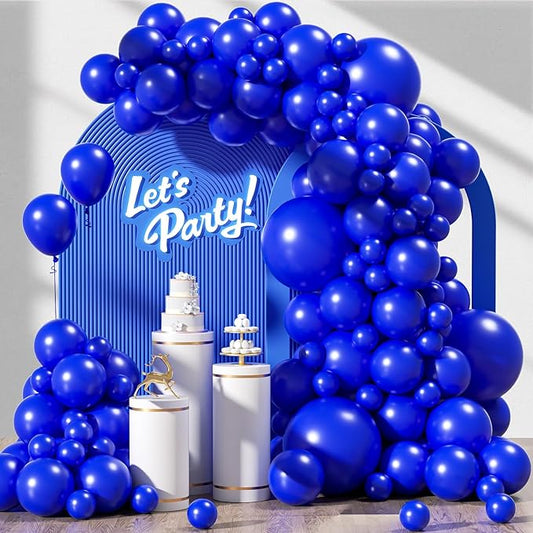 Awenztech 120pcs Royal Blue Balloon Arch Kit, 18 12 10 5 inch Royal Blue Latex Balloons Different Sizes Balloon Garland for Graduation Wedding Baseball Birthday Party Decorations