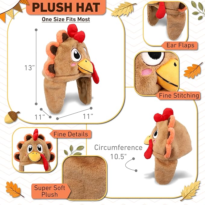 DolliBu Plush Hat – Super Soft Fleece Stuffed Animal Beanie with Ear Flaps, Cozy Warm Winter Hat for Kids – One Size