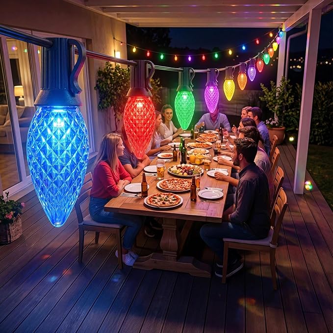 litogo 84FT Color Changing Outdoor String Lights with Remote - Dimmable LED RGB Patio Lights for Outside with Waterproof Timer Edison Bulbs for Yard Gazebo Party Wedding Holiday - Gifts for Women Mom