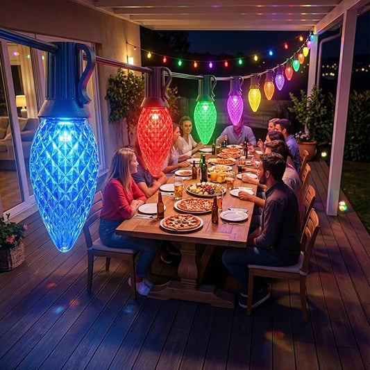 litogo 84FT Color Changing Outdoor String Lights with Remote - Dimmable LED RGB Patio Lights for Outside with Waterproof Timer Edison Bulbs for Yard Gazebo Party Wedding Holiday - Gifts for Women Mom