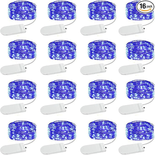 SOCO 16 Pack LED Fairy Lights Battery Operated - 10FT 30LED Copper Wire Mason Jar String Lights, IP65 Waterproof, Bendable for Indoor/Outdoor, Christmas, Wedding, Party, Camping Decor