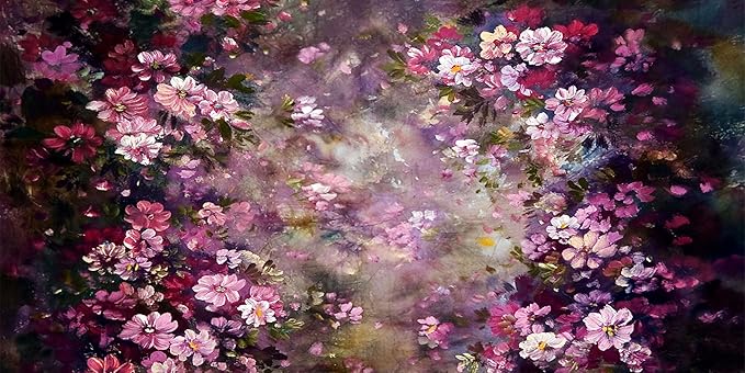 Kate 20x10ft Microfiber Spring Abstract Backdrops for Photography Painting Pink Flowers Photo Background Lovers Wedding Decoration Props Backdrop