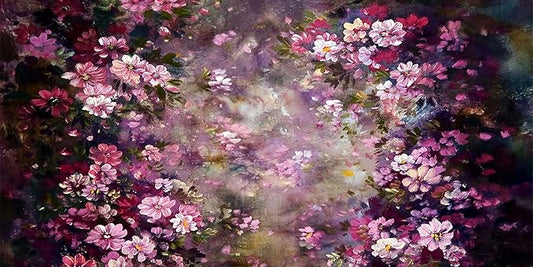 Kate 20x10ft Microfiber Spring Abstract Backdrops for Photography Painting Pink Flowers Photo Background Lovers Wedding Decoration Props Backdrop