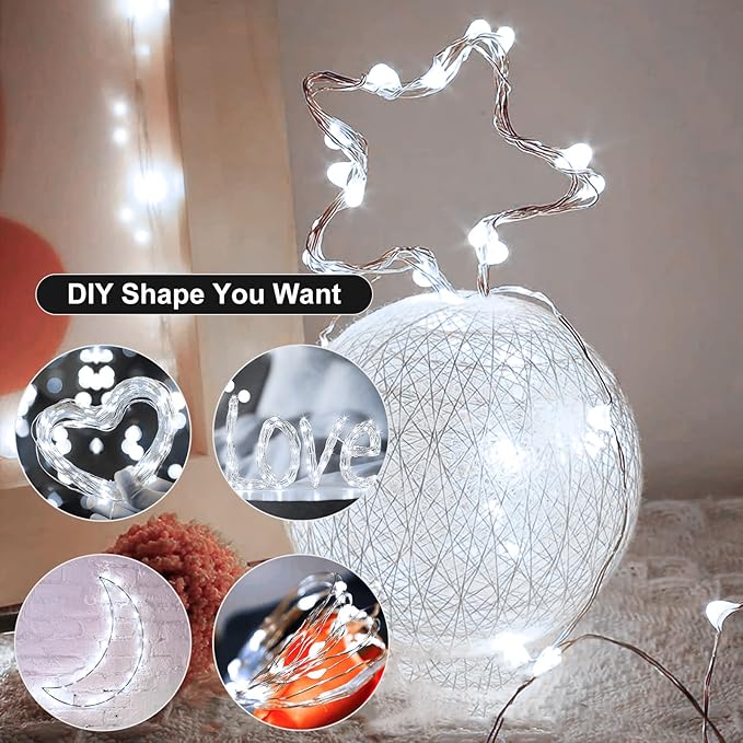 12Pack Fairy Lights Battery Operated, 7ft 20 LED 3 Modes Speed Twinkle Mini String Lights Waterproof Silver Wire Firefly Starry Lights for Mason Jars Wedding Party Christmas Decorations
