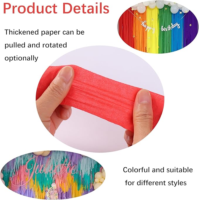 Crepe Paper Streamers 6 Rolls 492ft,Pack of Light Pink Streamers Party Decorations,Crepe Paper Roll for Birthday,Wedding,Bridal Shower Decorations (1.8 Inch x 82 Ft/Roll)