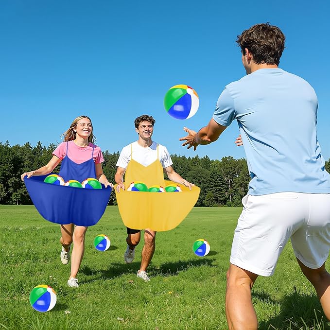 Granny Pants Outdoor Game, Granny Pants Yard Game for Adults with Bouncy Balls and 1 Air Pump (Random Colors), Granny Pants Game Granny Skirt Outdoor Game for Family Reunion Team Game Party