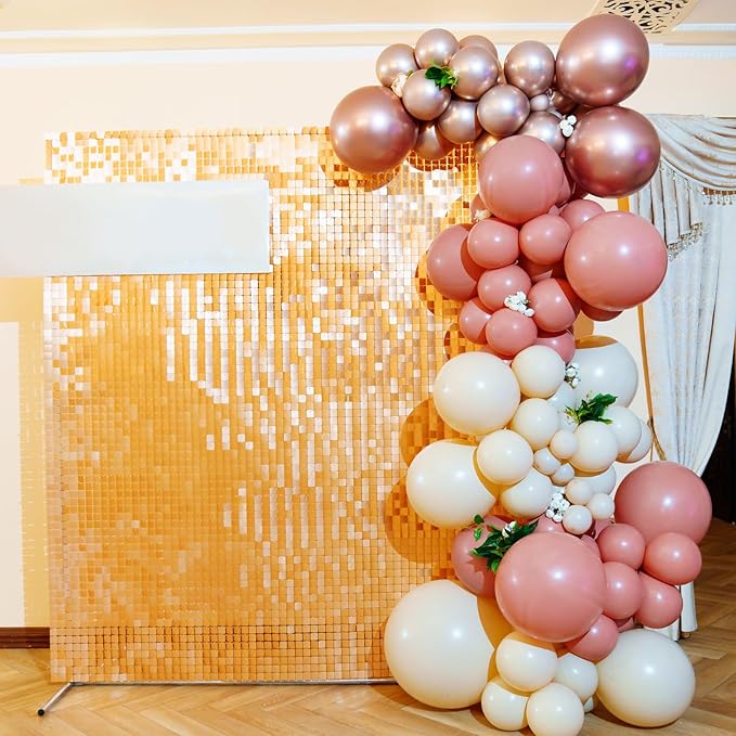 RUBFAC 129pcs Retro Pink Balloons Different Sizes 18 12 10 5 Inch, Latex Blush Balloon Garland Arch Kit for Valentine's Day Birthday Baby Shower Wedding Princess Boho Theme Party Decoration