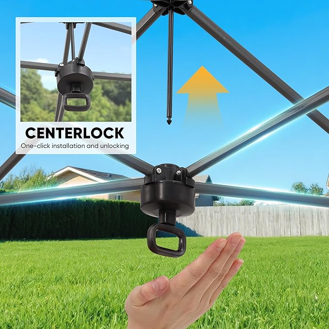 GDY 10x10 Pop Up Canopy Patio Carpas, One Push Set up with Central Lock Canopy with Hand Carry Bag, Included 4 Sandbaogs,8 Stakes and 4 Ropes, Pink