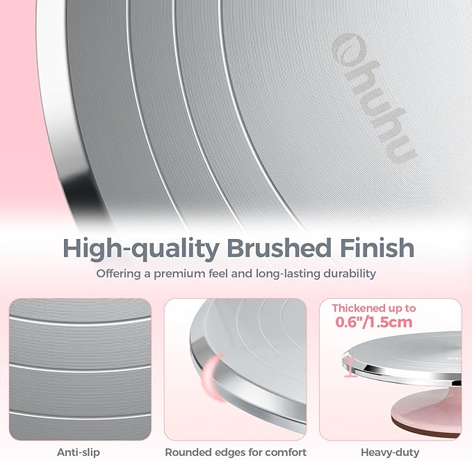 Ohuhu Cake Stand, Aluminium 12''Cake Turntable Decorating Bakery Supplies - BPA-Free Frosting Spinner Rotating Revolving Lazy Susan Perfect Gifts