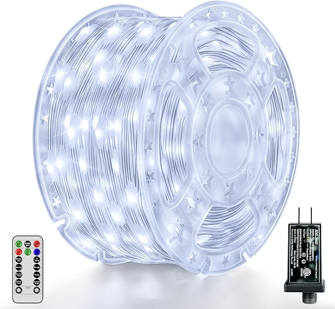 Christmas Lights Outdoor, 1000LED 328FT Christmas Tree Lights IP67 Waterproof, Plug in Fairy Lights with Remote 8 Modes Timer, Xmas Light for Outside Indoor House Holiday Decor(Cool White)