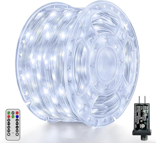Christmas Lights Outdoor, 1000LED 328FT Christmas Tree Lights IP67 Waterproof, Plug in Fairy Lights with Remote 8 Modes Timer, Xmas Light for Outside Indoor House Holiday Decor(Cool White)